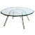 Vintage Roger Sprunger Style Sculptural Nickel Silver and Glass Round Cocktail Table For Sale