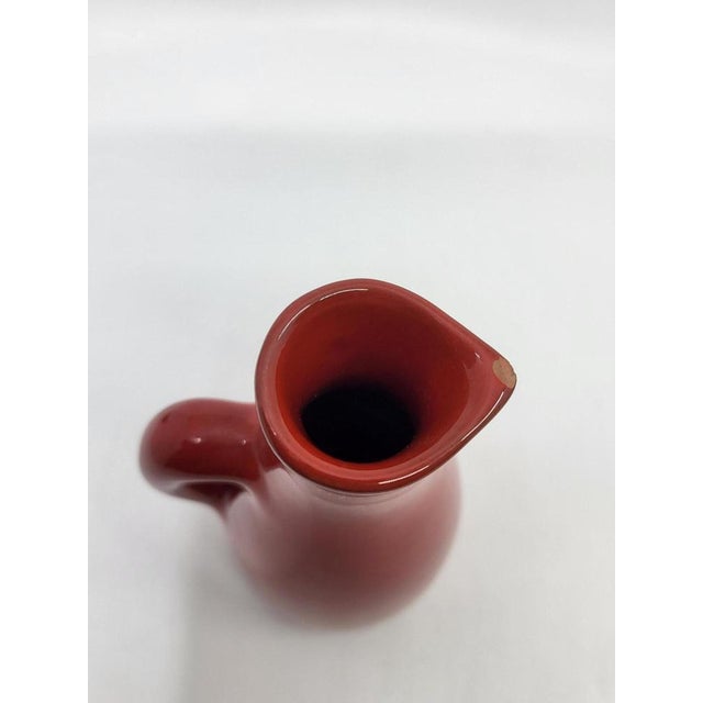 Vintage French Ceramic Bottle in Red by Robert Picault for Vallauris, 1950 For Sale - Image 4 of 14