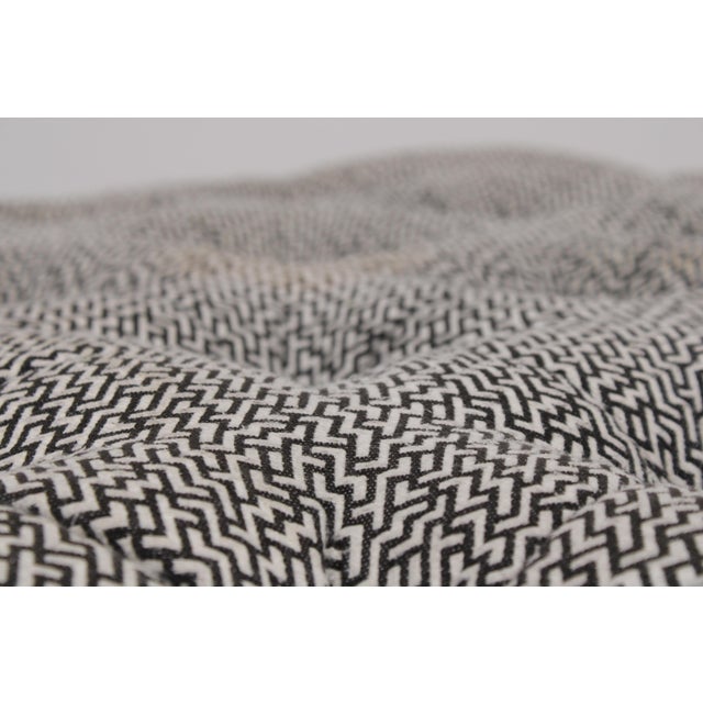Textile Round Tufted Modern Design Cocktail Ottoman For Sale - Image 7 of 11