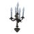 Mid 20th Century French Style 5 Light Candelabra Lamp For Sale
