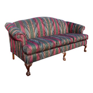 Howard’s Furniture Vintage Chippendale Style Sofa Couch For Sale