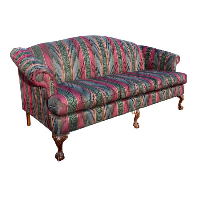Howard’s Furniture Vintage Chippendale Style Sofa Couch For Sale