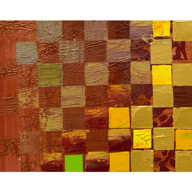 Abstract Vintage Original Painting Colorful Squares #5 by Marc Foster Grant For Sale - Image 3 of 5