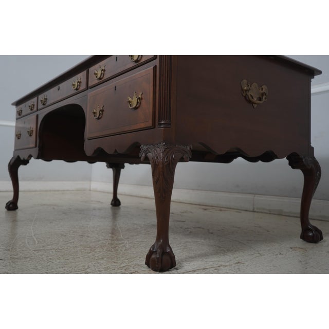 Kittinger Chippendale Style Mahogany Executive Desk For Sale - Image 9 of 18