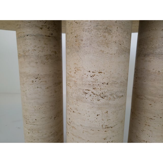Stone Italian Il Colonnato Dining Table in Travertine by Mario Bellini, 1980s For Sale - Image 7 of 12