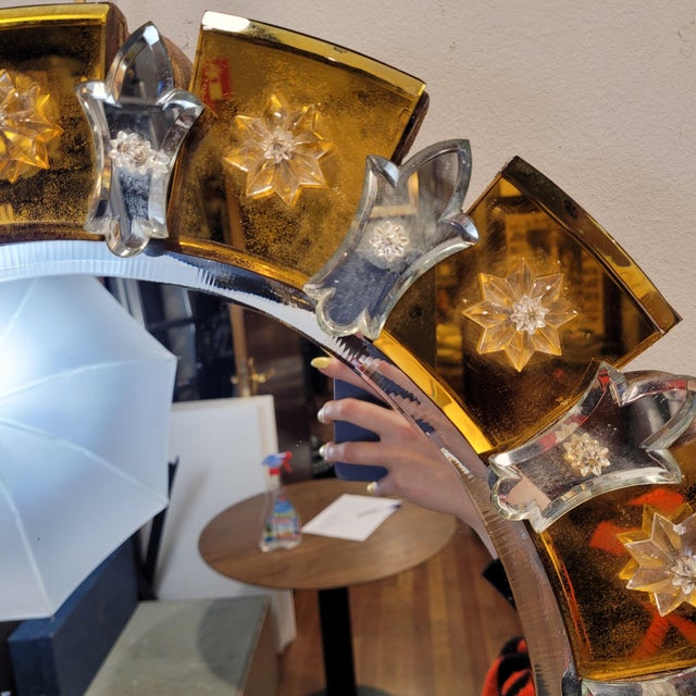 Mid-Century Sunburst Mirror in Murano Glass, 1960s For Sale - Image 10 of 18