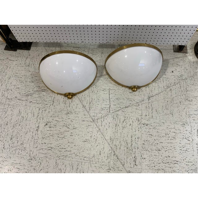 unique 1970s electricity vintage brass and lucite wall sconces