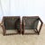 Black Postmodern Black and Brown Tufted Parsons Arm Chairs - A Pair For Sale - Image 8 of 12