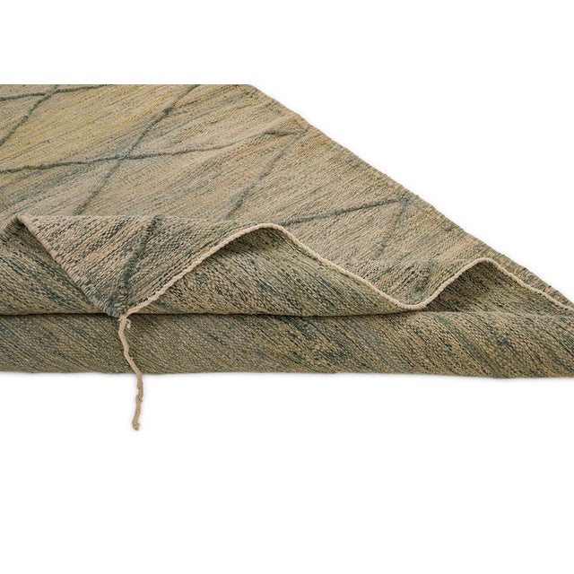 Flatweave Rug in Hand-Knotted Wool by Azele Studio For Sale - Image 6 of 9
