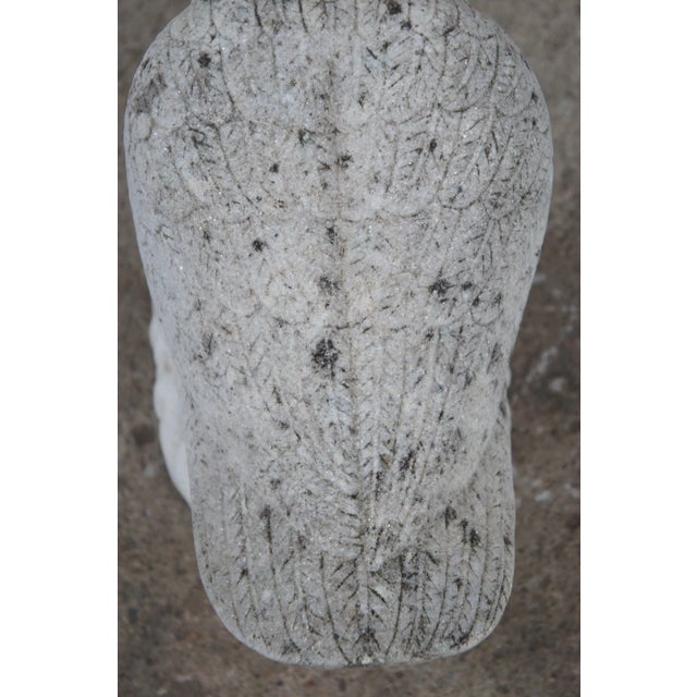 Antique Italian Carved Marble Stone Bird Garden Statue For Sale - Image 9 of 11