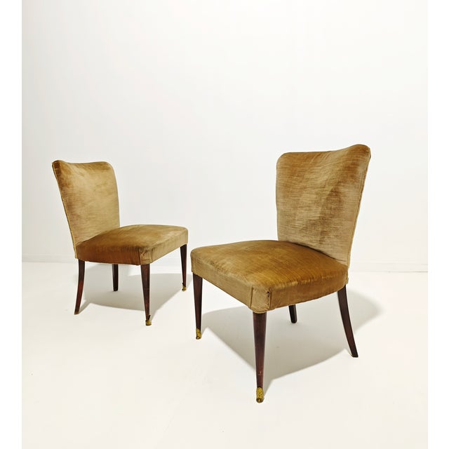 Velvet Armchairs, Italy, 1960s, Set of 2 For Sale - Image 11 of 11