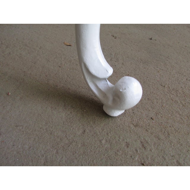 White Vintage 1960s Painted Aluminum Side Table in the Style of Jean-Charles Moreux For Sale - Image 8 of 9