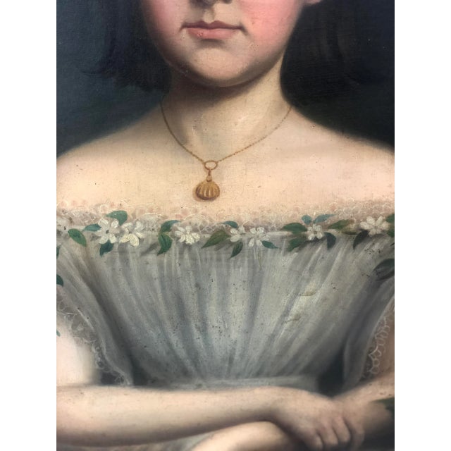 1810 Realism Oil Painting of Famous Young Girl For Sale In New York - Image 6 of 13