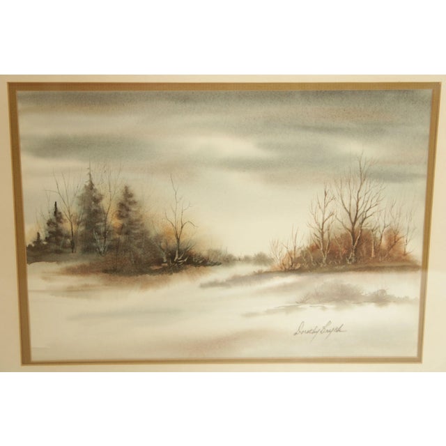 1970s Vintage 20th C. Watercolor Landscape by Dorothy Brych For Sale - Image 5 of 13