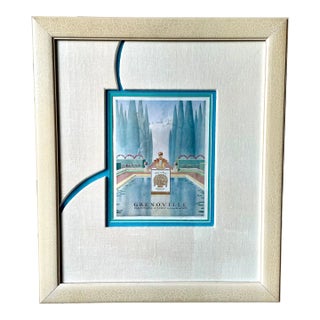 Signed French Parfumeur Grenoville Print With Matte and Custom Frame For Sale