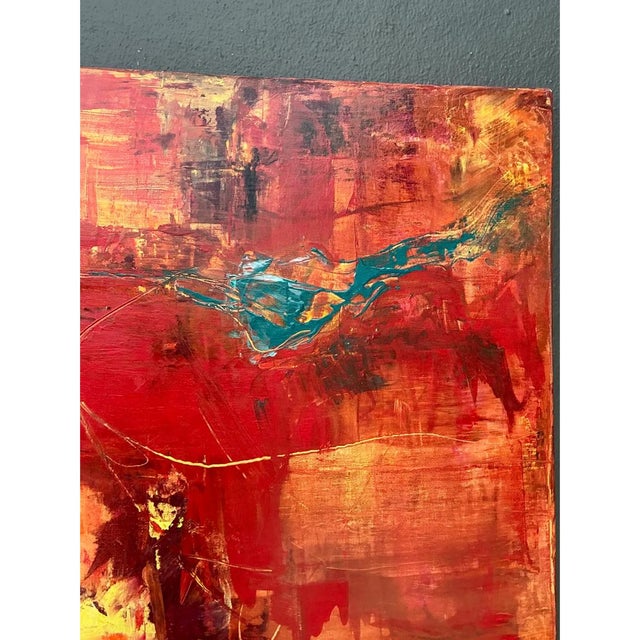 Vintage Abstract Expressionist Oil Painting on Canvas For Sale - Image 9 of 12