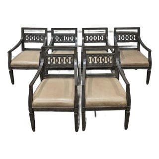 Beautiful Set of 6 Custom Dining Chairs For Sale