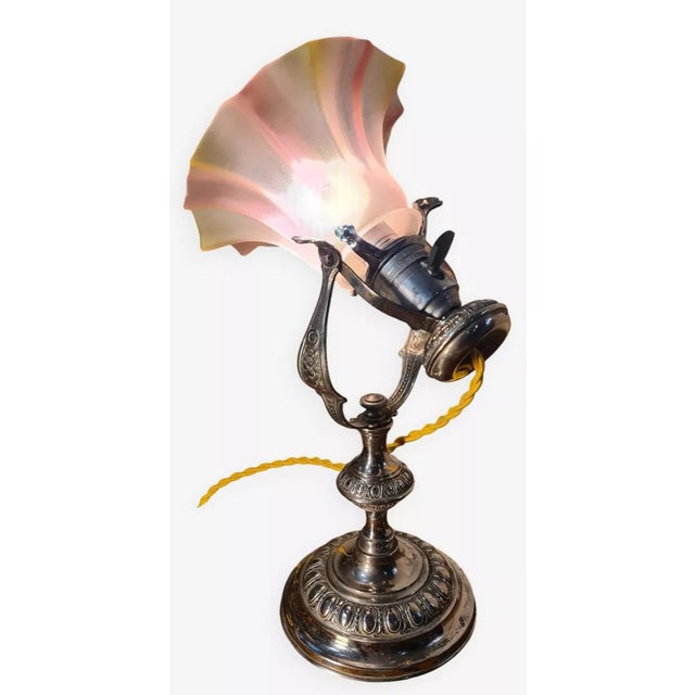 Art Nouveau Nickel-Plated Bronze Marine Lamp, 1900 For Sale - Image 4 of 4