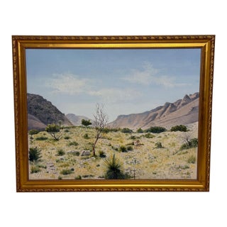 Realism Southwestern Landscape Chisum Trail New Mexico Signed Oil Painting Dated 2002 Signed For Sale