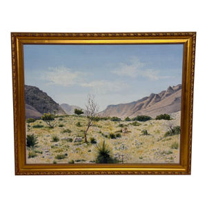 Realism Southwestern Landscape Chisum Trail New Mexico Signed Oil Painting Dated 2002 Signed