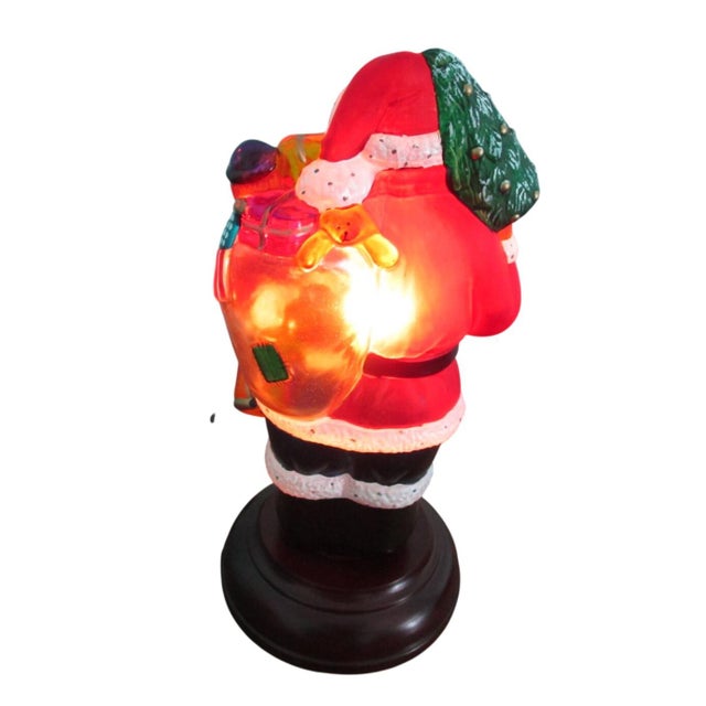 1990s Vintage Old World Christmas Patriotic Santa Lamp Hand Painted 1996 Works Retired For Sale - Image 5 of 11