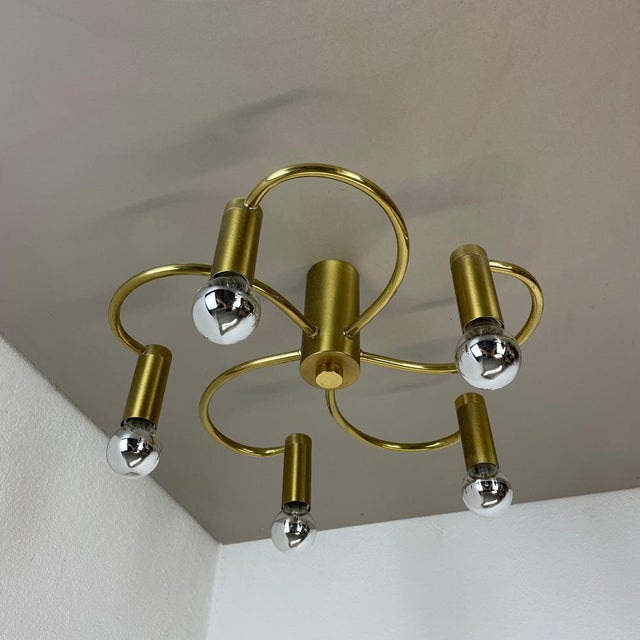 Round Brass Ceiling Light, Germany, 1980s For Sale - Image 3 of 18