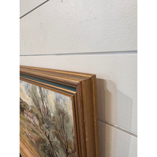 Cerulean Mid 20th Century Oil on Canvas "Lake District Farmhouse" For Sale - Image 8 of 9