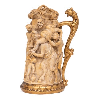 Antique Tankard the Triumph of Silenus by Gerard Van Opstal Flemish, 1880 For Sale
