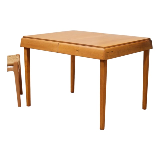 Vintage Solid Birch Dining Table For Sale