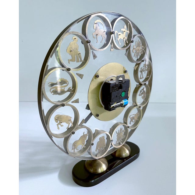 Vintage Zodiac Theme Desktop Clock, 1950s For Sale - Image 12 of 18