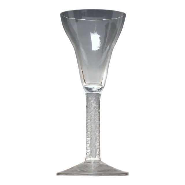 Ron & Mary Thomas Double Series Air Twist Wine with Pan Top Bowl, 1750s For Sale