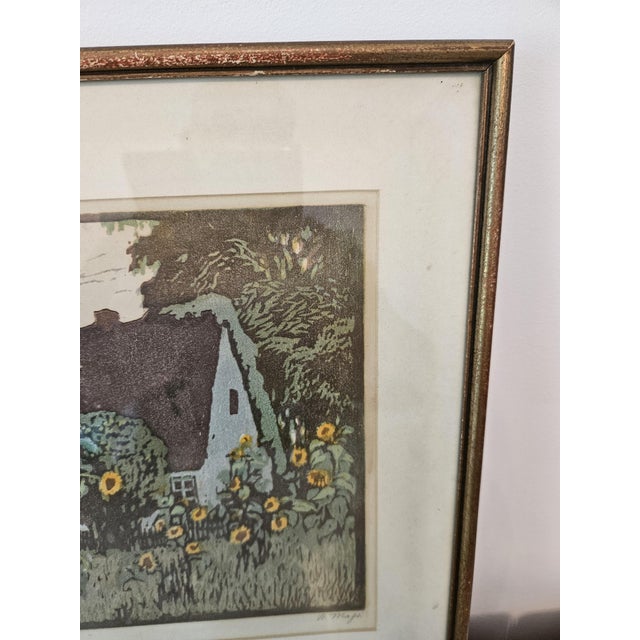 H. Majs, Cottage, 1950s, Lithograph For Sale - Image 4 of 10