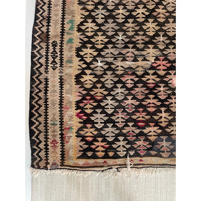 Moroccan Antique Caucasian Kilim Rug Runner For Sale - Image 3 of 9