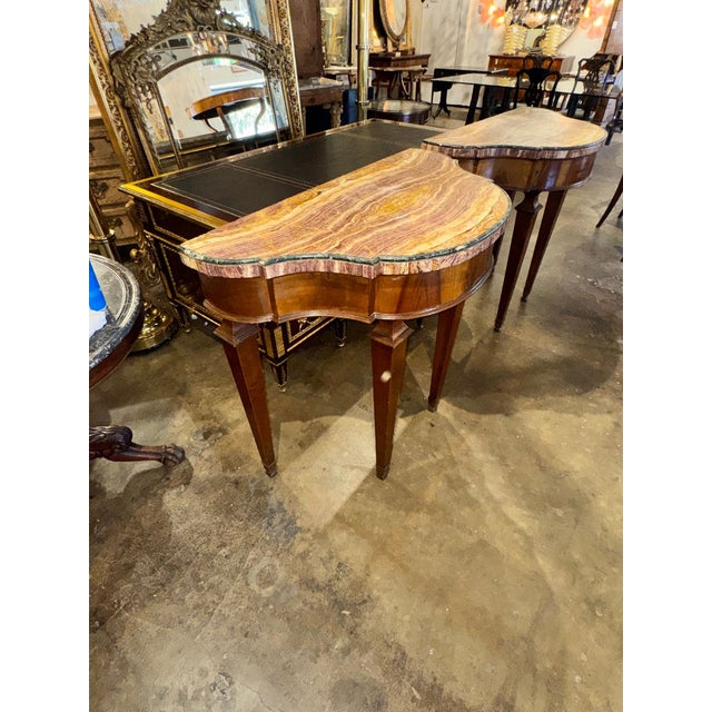 Pair of 18th C. Italian Tuscan Walnut Consoles For Sale - Image 4 of 7