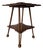 Antique Arts & Crafts Style Two-Tier Oak Accent Table With Scalloped Top Barley Twist Legs and Ball Feet For Sale