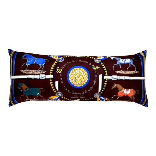 Hermès Vintage Couvertures Et Tenues Du Jour Silk Scarf Lumbar Pillow