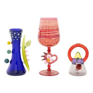 Beau Barrett Art Glass Vessels, 3 For Sale