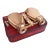 Vintage Brass Folding Binoculars With Leather Case For Sale