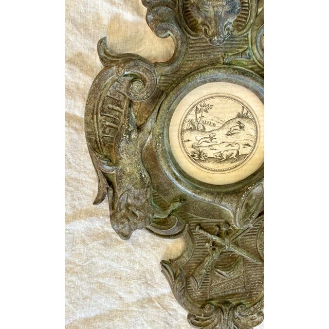 Antique Belgian Clock Face Frame With an Engraving by Joachim Camerarius For Sale In Portland, ME - Image 6 of 7