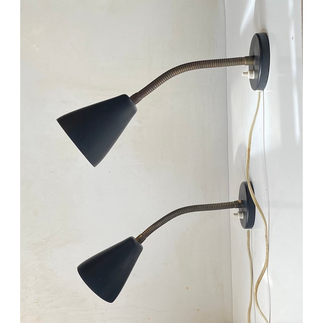 Black Vintage Adjustable Black Wall Lights by German Raiss Leuchten, 1960s, Set of 2 For Sale - Image 8 of 8