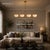 Modern Linear Chandelier 4 Light, Matte Off White Dome Pendant Light Brass Dining Room Fixture, Kitchen Island Lighting, Minimalist Light For Sale - Image 10 of 13