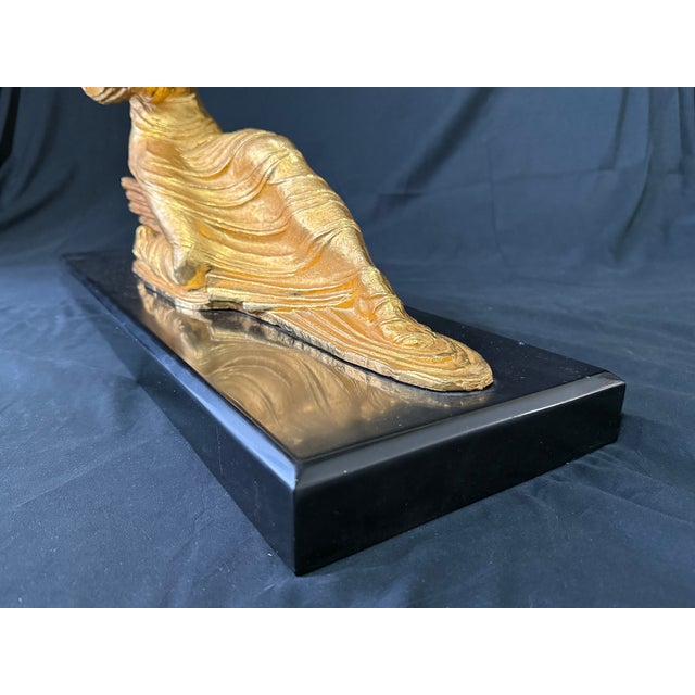 1920s Dramatic Art Deco Bronze Female Civa Statue After Chiparus For Sale - Image 9 of 14