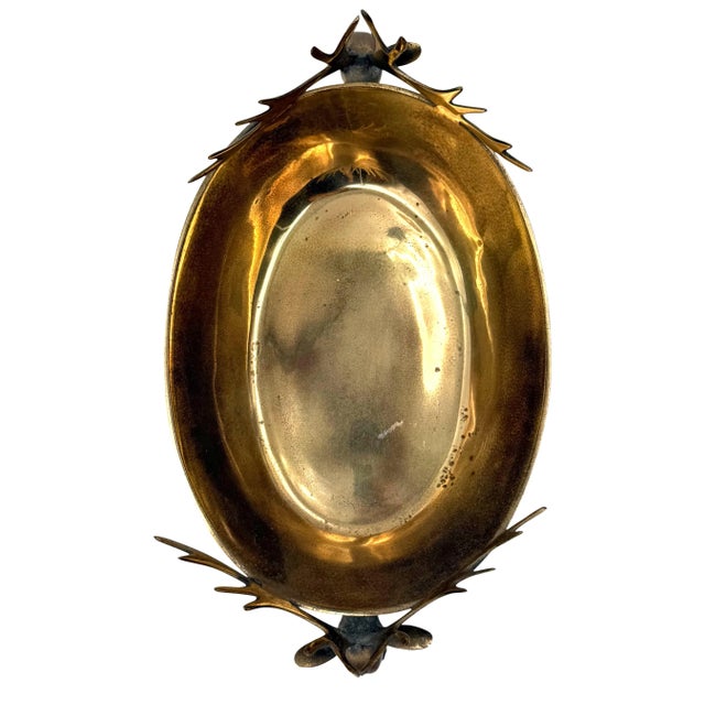 Mid-Century Modern Brass Deers Centerpiece / Bowl, France 1970s For Sale - Image 9 of 17