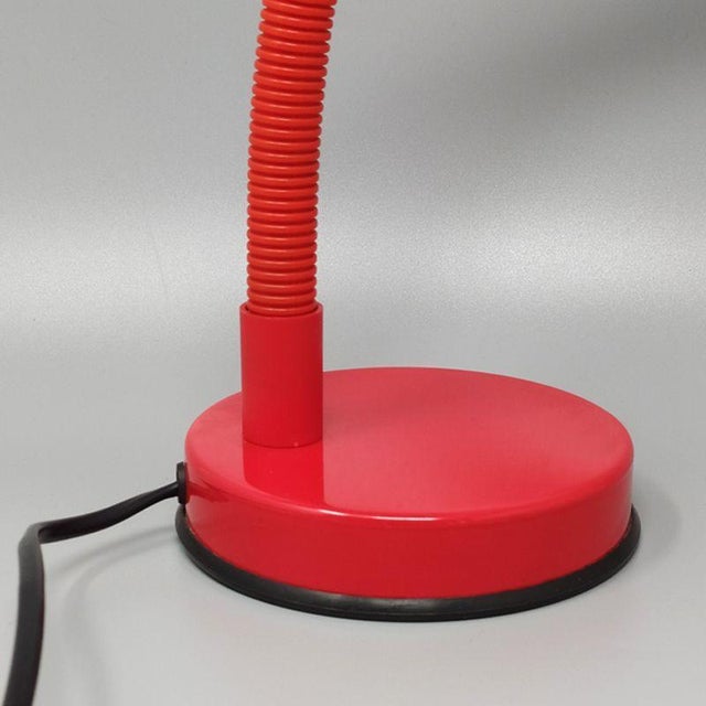 Metal Italian Red Table Lamp by Veneta Lumi, 1970s For Sale - Image 7 of 8