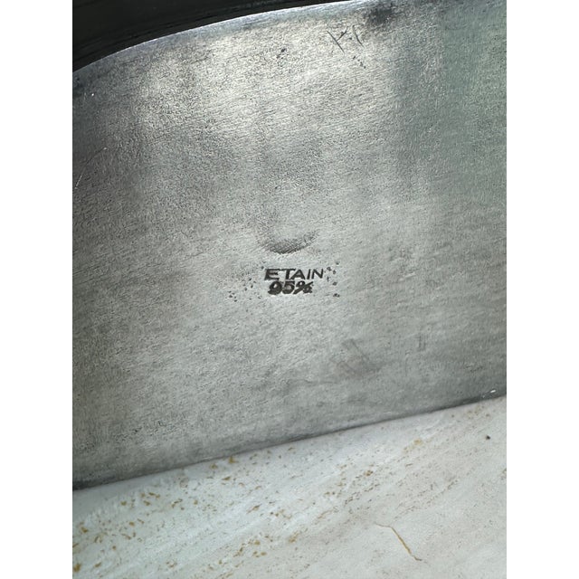 Antique French Pewter Wall Mounted Salt Box With Hinged Lid For Sale - Image 4 of 7