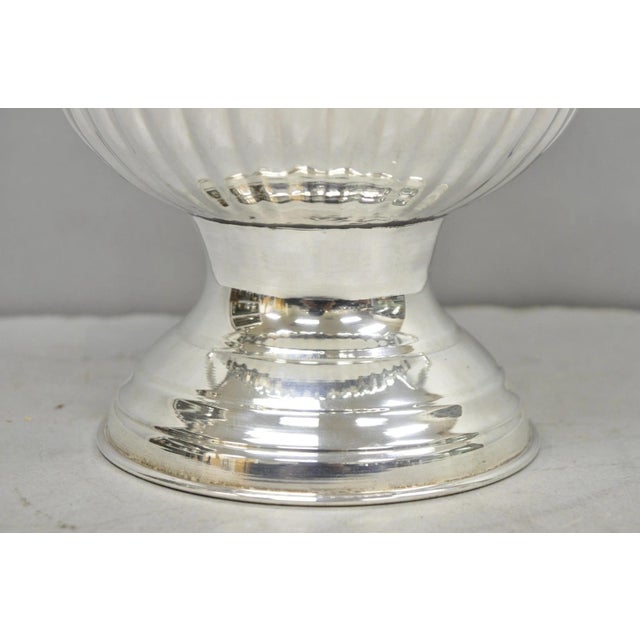 Vintage Leonard Silver Plated Ribbed Trophy Cup Urn Champagne Chiller Ice Bucket For Sale In Philadelphia - Image 6 of 12