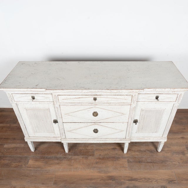 Late 19th Century 19th Century Swedish White Painted Gustavian Sideboard For Sale - Image 5 of 17