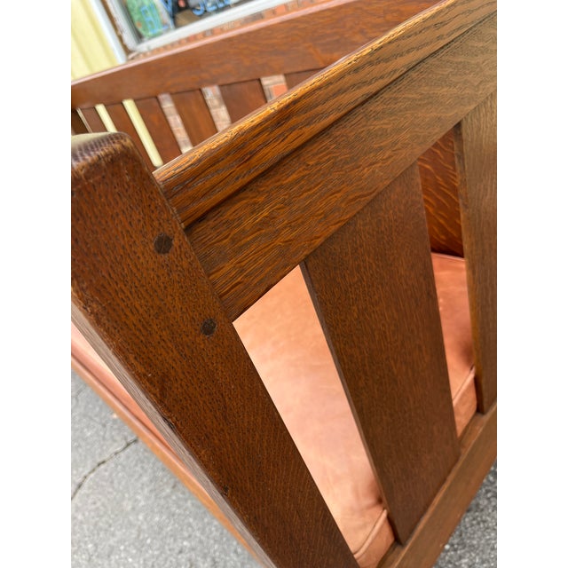 Early 20th Century L. & j.g. Stickley Model 216 Mission Oak Settle – Signed – 72” For Sale - Image 16 of 18