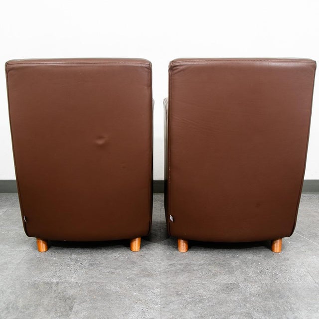1960s Mid Century Danish Modern Lounge Chairs Set Leather N Eilersen Chocolate Brown 2 For Sale In Sacramento - Image 6 of 12