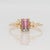 Watermelon Tourmaline Ring With Natural Diamond Accents: Solid 14k Gold, 7x4.5mm, Size 6.75 For Sale - Image 4 of 8